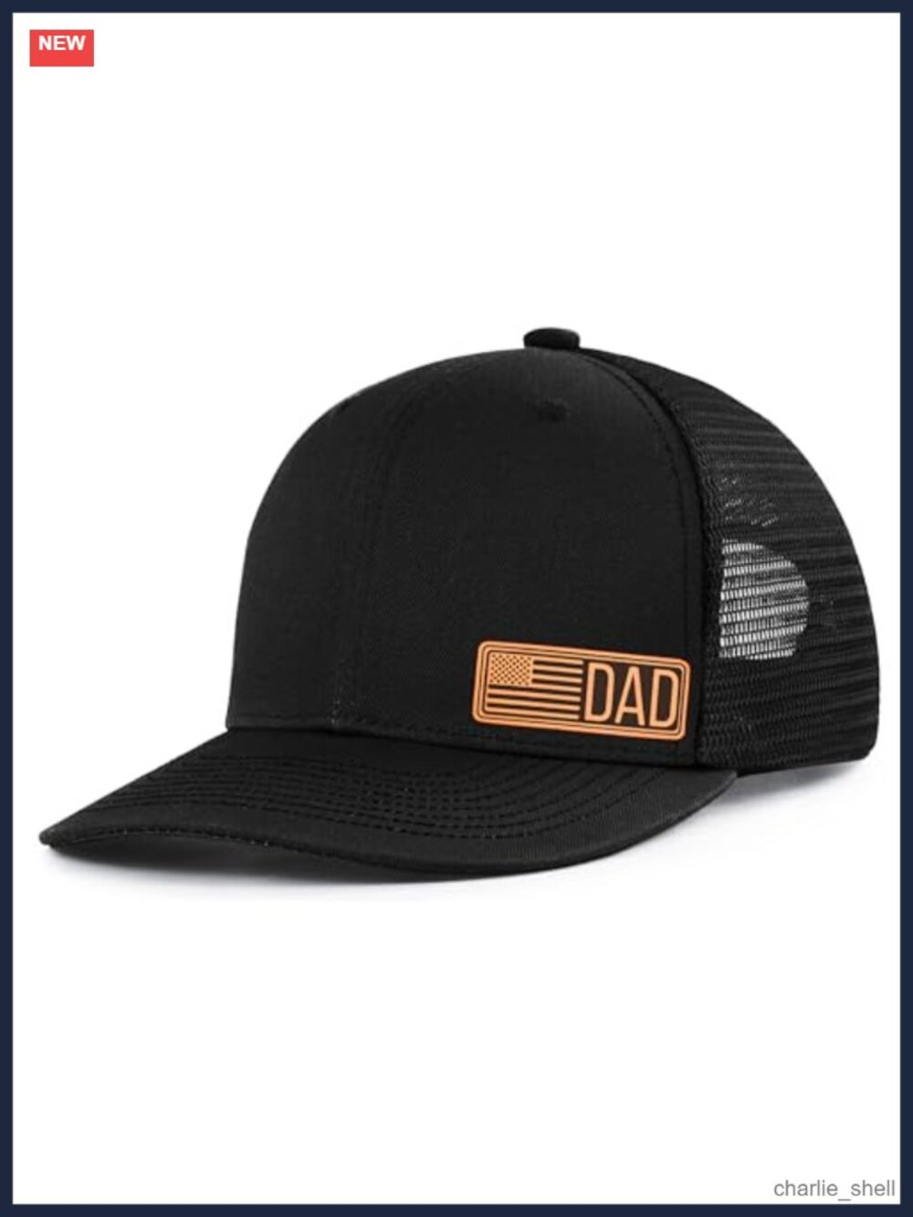 Men's Trucker Hat Baseball Cap Leather Patch Dad